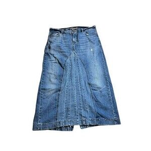 Old Navy Denim Jean Maxi Skirt Women's Size 14 Y2K 100% Cotton Vintage Bohemian